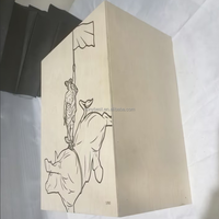 Boîte de rangement en bois gravée avec couvercle coulissant, en contreplaqué naturel, pour cadeaux, emballage et expédition