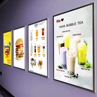 Boîte à lumière LED avec cadre en aluminium imperméable à montage mural avec cadre photo ultra fin à double face pour une utilisation en extérieur