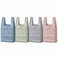 Sacs en PEHD/PE réutilisables en gros pour supermarchés et épiceries, style gilet thermoscellable avec impression sur surface lisse