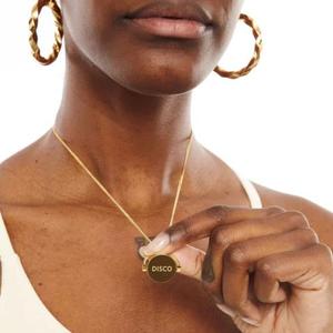 Collar con Colgante Giratorio de Moneda con Grabado Personalizado de <span class=keywords><strong>Blessed</strong></span> Disco House, para Aliviar el Estrés, Chapado en Oro, Joyería de Acero Inoxidable - Product Image 5