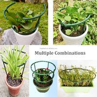 Cage à anneau demi-rond vert, Support de fleur, piquet en plastique, cadre de Support de plante de jardin avec Clips pour légume