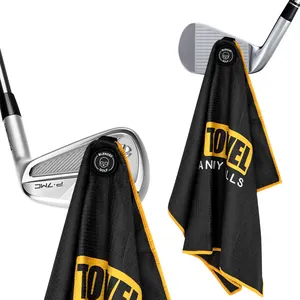Wholesale Microfiber Golf Towel Magnetic Golf Towel Printed Custom Logo Golf Towels With Clips And Magnet