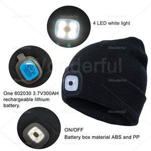 USB Wiederaufladbare LED Stirnlampen-Mütze, Unisex, 100 % Baumwolle, Warme Strickmütze für Herren & Damen für Weihnachten & Aktionen - Product Image 5