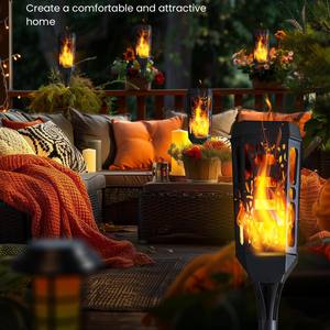 Howlighting mới ngoài trời năng lượng mặt trời dẫn đèn ngọn lửa ngọn đuốc với cảm biến cho sân vườn trang trí mặt đất cắm đèn cảnh quan - Product Image 5