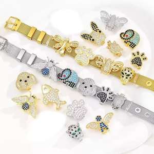 Bracelet en acier inoxydable avec breloque coulissante personnalisée avec inscription LOVE HOPE CZ, maille, mignon, réglable, cadeau de bijoux personnalisé - Product Image 5