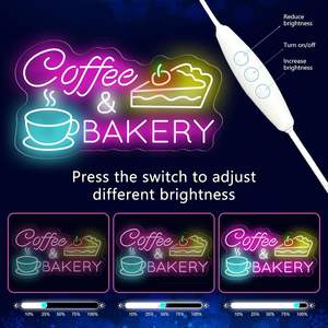 Enseigne au néon <span class=keywords><strong>Café</strong></span> & Pâtisserie, néon Latte Art, enseignes au néon pour bar, décoration murale, LED pour cafés, cuisines et bars à petit-déjeuner - Product Image 6