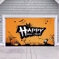 Nouvelle bannière murale pour porte de garage Halloween, toile de fond pour ambiance de fête d'Halloween, décoration murale extérieure pour les fêtes, vente en gros