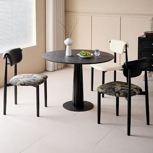 Table ronde en <span class=keywords><strong>bois</strong></span> massif de style rétro pour petits espaces, balcon, salon de thé, café, salle à manger, ensemble table et chaises, réception commerciale, négociation - Product Image 3