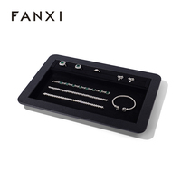 FANXI Store Exposition Anneau Bracelet Chaîne Microfibre Bijoux Présentoir Cas