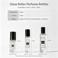 Flacon roll-on portable en verre carré de 5 ml, 10 ml, 20 ml, 30 ml pour parfum et huiles essentielles