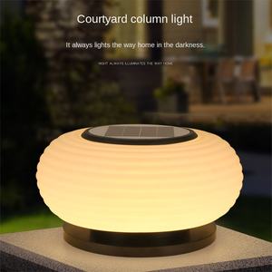 Lampe solaire LED circulaire en fer pour poteau, étanche IP66, blanc chaud, pour jardin, villa, mur extérieur - Product Image 6