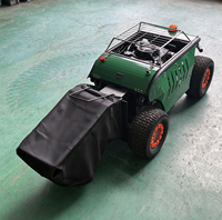 Robot tondeuse à gazon professionnel industriel sur roues télécommandé 9 CV à essence avec fonction de broyage et élimination de l'herbe pour usages multiples