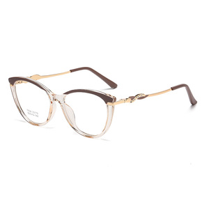 Thời trang mới phong cách phụ nữ LADIES Cateye tùy chỉnh kính theo toa TR90 kim loại khung quang bán buôn - Product Image 4