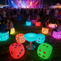Tables de bar LED pour événements, boîtes de nuit, banquets, jardins, bar portable, table à cocktails lumineuse 16 couleurs
