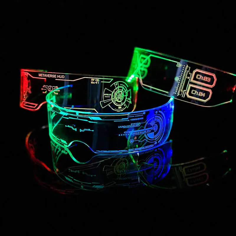 El Wire Neon Party Leuchtende Halloween Dekoration Kostüm Party liefert Dekoration Led Brille Leuchten DJ