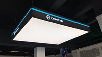 Enseigne lumineuse LED SEG suspendue en aluminium, cadre éclairé, logo en tissu tendu, extrusion, boîte lumineuse LED de plafond, anti-poussière