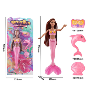 Muñeca Sirena Grande de 14 Pulgadas con Cola Extraíble, Princesa <span class=keywords><strong>del</strong></span> Océano Articulada de 34 cm con Accesorios de Vida Marina, Paquete Mixto de 2 Tonos de <span class=keywords><strong>Piel</strong></span> - Product Image 6