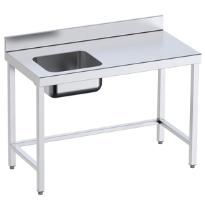 Muebles comerciales Mesa de chef de 2000x600x850mm con 1 fregadero a la izquierda EURAST 2017 - Product Image 1