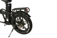Vélo de montagne électrique pliable en gros, MOQ 1, 48V 13Ah, pneus larges, avec porte-bagages arrière, noir