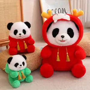 2024 Pelúcia Dragão Mascote Brinquedo Transformado Panda Stuffed Animal Brinquedos Presente Ano Novo Chinês