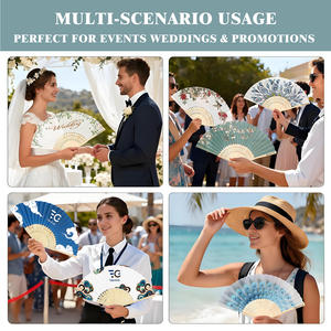 Ventilateur <span class=keywords><strong>de</strong></span> poche en accordéon pliable en gros pour l'été en vrac bon marché motif floral traditionnel imprimé <span class=keywords><strong>de</strong></span> logo personnalisé pour l'extérieur - Product Image 6