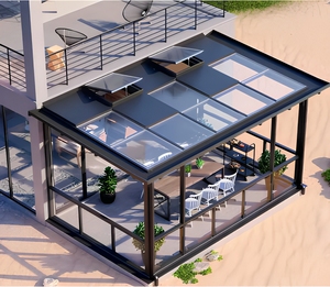 Véranda préfabriquée en aluminium et verre, modulaire et portable, pour porche avant, terrasse, toit plat, serre. - Product Image 1