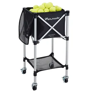 Aluminiumlegering Tennisbal Reizen Mand Hopper Met Wiel Sport Onderwijs Winkelwagen