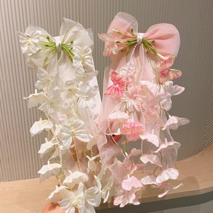 Neue Modische Kinder-Haarspange mit Schleife und Blumenmuster, Niedliches Mädchen-Haaraccessoire mit Langem Band im Süßen Stil, Hochwertig und Lässig - Product Image 2