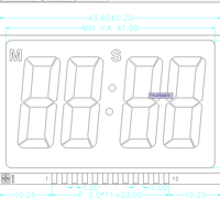 Kundenspezifisches TN-Positiv-Transflektiv-LCD mit 6-Uhr-Betrachtungswinkel, Segment-LCD mit 4 Ziffern, 12 PIN TN-Positiv-Segment-LCD-Panel