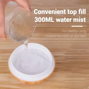 Draagbare 300Ml Ultrasone Usb Luchtbevochtiger Houtnerf <span class=keywords><strong>Diffuser</strong></span> Stil Voor Thuis Hotel Slaapkamer 2 Modi Plastic Voor Aromatherapie - Product Image 3