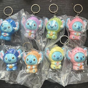 Llavero de peluche Stitch, juguete de dibujos animados en 3D, de plástico suave, regalo de cumpleaños para niños - Product Image 1