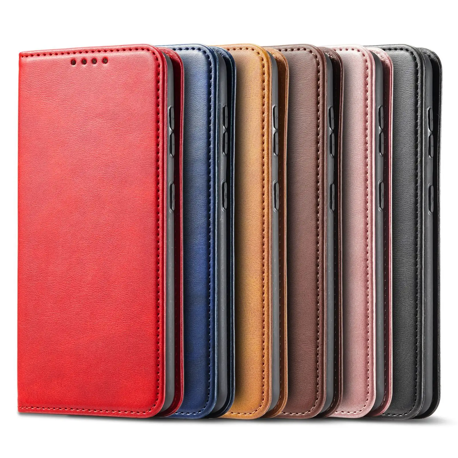 Skin Feel Leather Wallet Case For Samsung Galaxy S21 Case S21 Ultra A42 A32 A12 5G Holder Magnetic Flip Cover