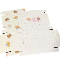 Boîte d'expédition en carton ondulé motif ours et chien de dessin animé, avec nœud à pois coloré, pour cadeaux