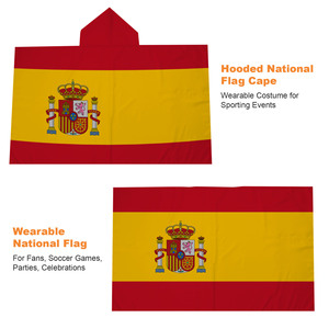 Cape avec capuche drapeau espagnol 3x5 pieds, bannière nationale espagnole pour la Fiesta Nacional de España et les supporters de football - Product Image 2