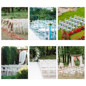 Chaises pliantes en plastique pliables de <span class=keywords><strong>Wimbledon</strong></span> de banquet de mariage blanc rembourré extérieur pour des événements - Product Image 4