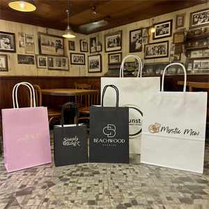 Muestra Gratuita, Bolsa de Papel Kraft con Impresión Flexográfica de Logotipo Personalizado, Bolsa de Papel para Regalos, Ropa y Compras, Hecha a Medida para Vestidos - Product Image 3