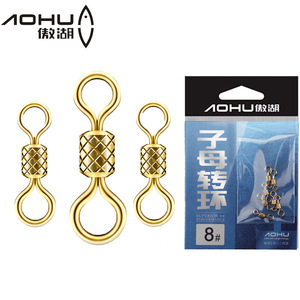 ตะขอเกี่ยวแบบหมุนได้ Aohu Gold Embossed รุ่น 302 ผลิตจากเหล็กกล้าคาร์บอนสูง สำหรับอุปกรณ์ตกปลาแบบตาต่อตา - Product Image 5