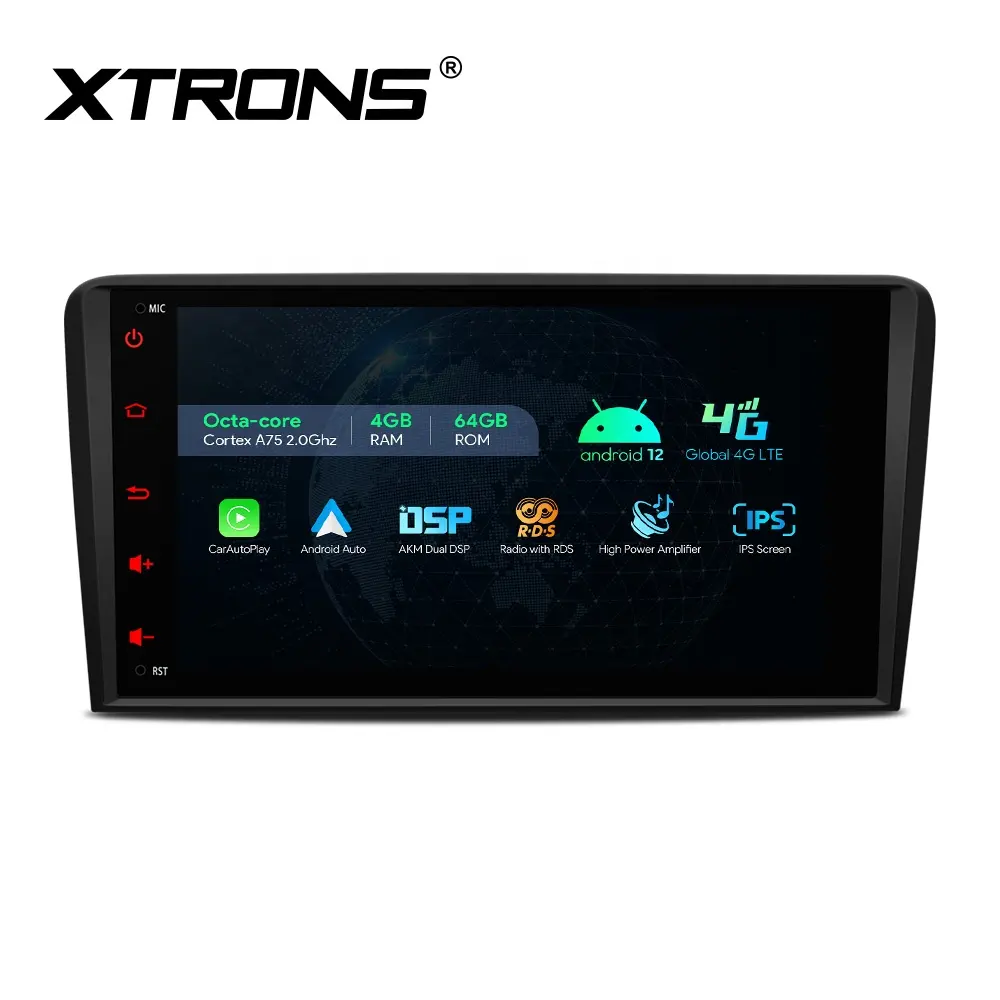 XTRONS 8" Car Stereo For Audi A3 S3 RS3 Android 12 8Core 4+64GB Carplay Android Auto 4G LTE Car GPS Navigation