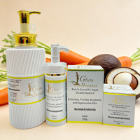 Ensemble de soins de la peau au glutathion avec logo personnalisé, crème anti-âge pour le visage, sérum éclaircissant, lotion pour le corps, ensemble complet de soins de la peau