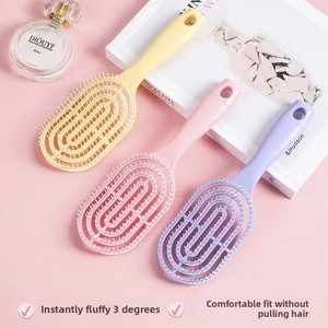 Peine de masaje elástico relajante, peine hueco portátil, cepillo de masaje para el cuero cabelludo, herramienta de estilismo para salón, peine ovalado especial para pelucas de cabello natural - Product Image 5