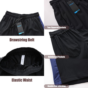 Shorts de <span class=keywords><strong>sport</strong></span> pour homme à séchage rapide avec cordon de serrage, respirants, couleur unie, pour la gym, le cyclisme, la course à pied, en polyester, vente en gros - Product Image 3