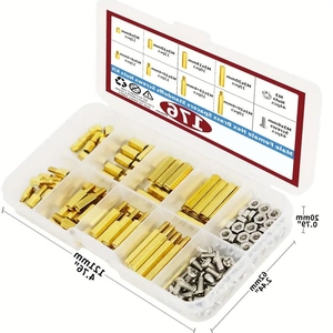 OKYN251030-16 Kit de Surtido de 176 Piezas de Separadores y Tornillos de Latón M3 de Tamaños Variados para PCB y Ensamblaje Electrónico - Product Image 3