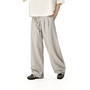 Otoño nuevo para marca Tide Pantalones rectos de <span class=keywords><strong>lino</strong></span> informales para hombres pantalones cómodos de <span class=keywords><strong>Color</strong></span> sólido sueltos otoño nuevo para hombres - Product Image 1