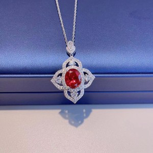 FYXL1165 Colgante de Lujo Clásico y Versátil en Forma de Pétalo, Color Rojo Sangre de Pichón - Product Image 2