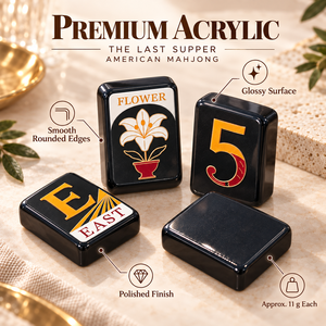 Fichas de Mahjong Americanas Modernas de Lujo, Acrílicas Grabadas, Acabado Liso, Portátiles, Resistentes al Agua, Duraderas, para Entretenimiento - Product Image 3