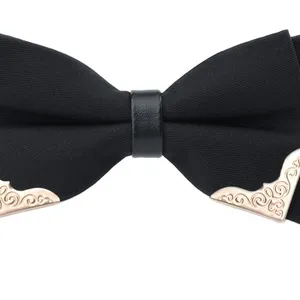 Wholesale solid color gold edged men's bow wedding business formal British version bow tie