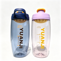 Bouteille shaker sport personnalisée avec logo, sans BPA, avec grille de mélange, couvercle rabattable, anti-fuite, bouteille d'eau pour la salle de sport