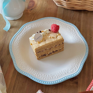 En stock, assiettes à dessert en <span class=keywords><strong>porcelaine</strong></span> de style français rétro, écologiques, compatibles lave-vaisselle, 50 pièces MOQ, mariage, fête, restaurant - Product Image 1