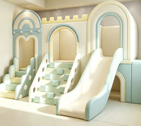 Aire de jeux intérieure personnalisée en forme de macaron, maison de jeu beige sur mesure pour enfants, équipement de jeu souple pour tout-petits, idéal pour café et maternelle