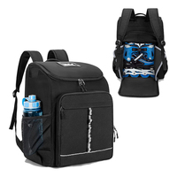 Sac à roulettes grande capacité, confortable, pour patins à roulettes, patins à glace, avec poche supérieure pour casque